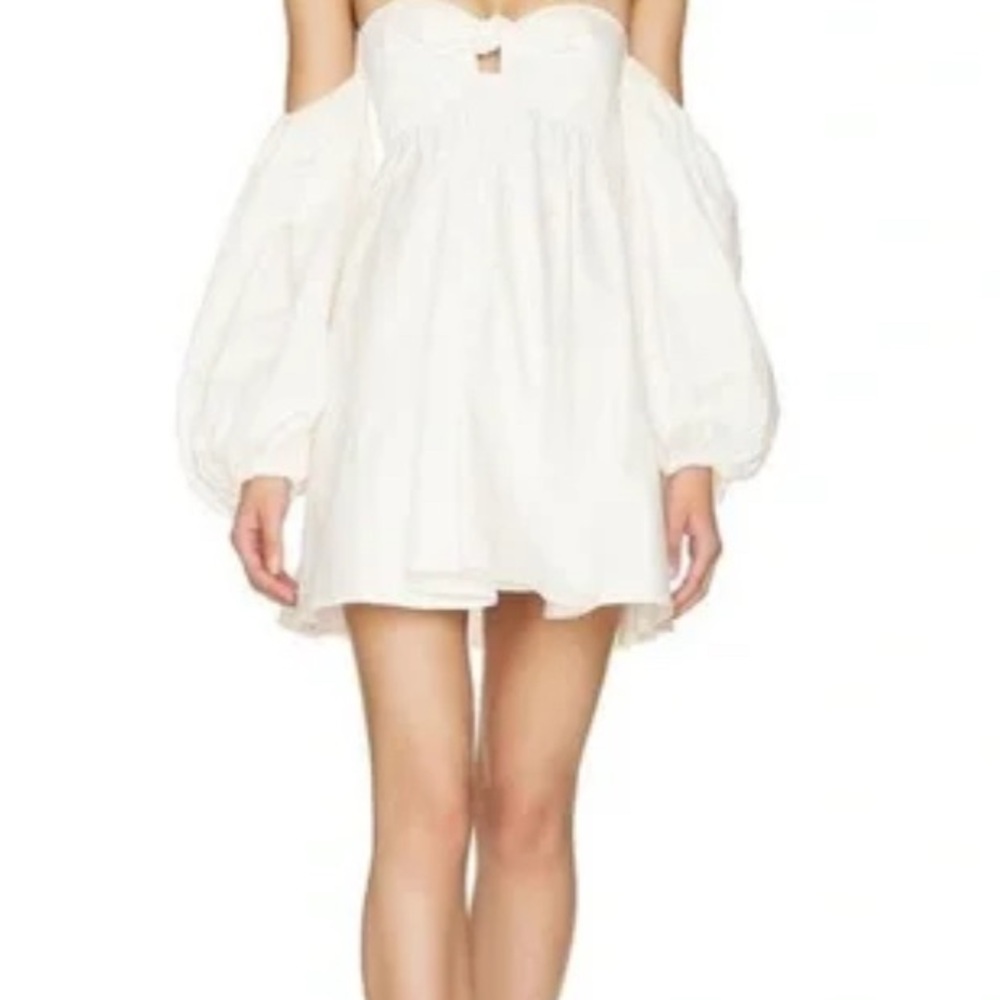 FOR LOVE & LEMONS 🍋 OFFTHE SHOULDER WHITE MINI DRESS - Picture 4 of 6